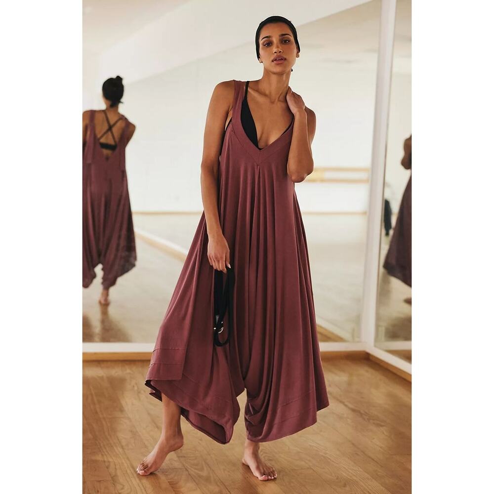 Free People FP Movement Seven Stars Jumpsuit Small Comeback Copper Onesie Romper - Picture 5 of 16